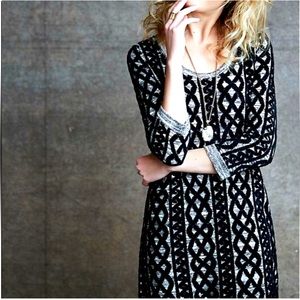 Anthropologie ▪︎ Moth Knit Chenille Pattern Sweater Dress size Medium